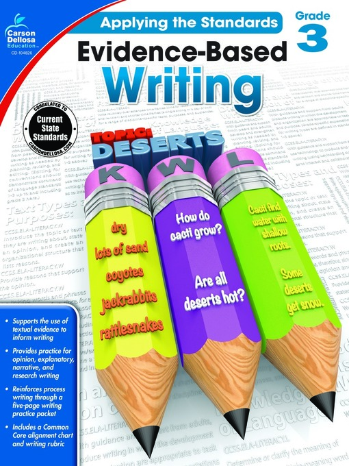 Title details for Evidence-Based Writing, Grade 3 by Bosse - Available